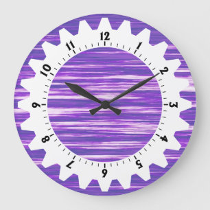 Grande Horloge Ronde Cogged 01 - Interférence pourpre