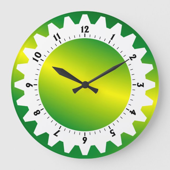 Grande Horloge Ronde Cogged 01 - Vague verte (Recto)