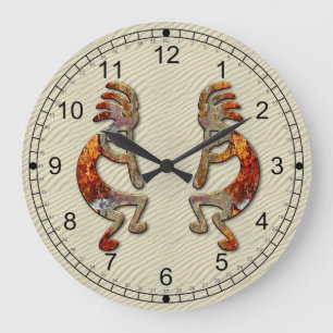 Grande Horloge Ronde Cokopelli Southwestern Wall Clock