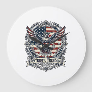 Grande Horloge Ronde Colibri Patriotique