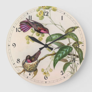 Grande Horloge Ronde Colibri vintage par John Gould