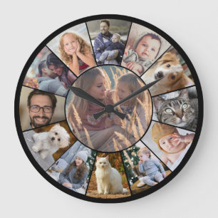 Grande Horloge Ronde Collage Photo Famille 13 Photos Instagram Facile N