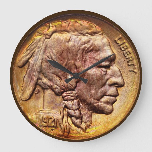 Grande Horloge Ronde Collecteur principal indien Acryllic moderne de (Recto)