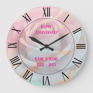 Grande Horloge Ronde Collection Luxueuse Rose Pâle Menthe Or Populaire
