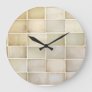 Grande Horloge Ronde Collection vintage : vieux jeu de papier.