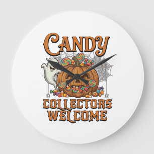 Grande Horloge Ronde Collectionneurs de bonbons bienvenue citrouille fa