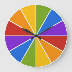 Grande Horloge Ronde Color Wheel / Rays custom wall clock