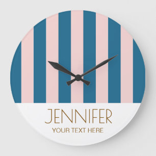 Grande Horloge Ronde Coloré Bonbons bleu clair Couleur moderne