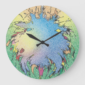 Grande Horloge Ronde Colorful Galaxy Artwork