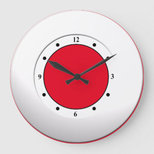 Grande Horloge Ronde Colorful modern Metallic White Frame on any Color