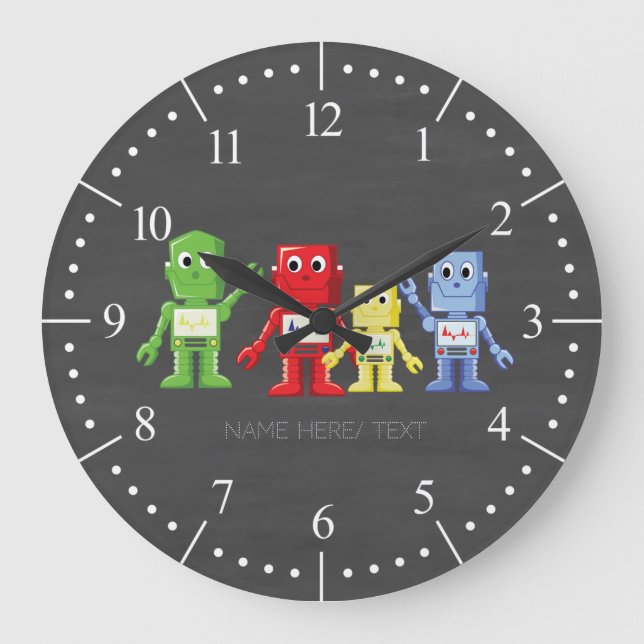 Grande Horloge Ronde Colorful robots (Recto)