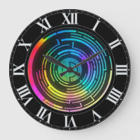 Colorful Round Rainbow Maze Wall Clock