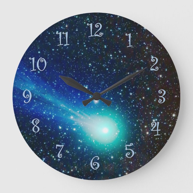 Grande Horloge Ronde Comète bleue (Recto)