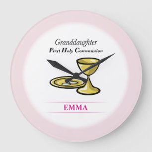 Grande Horloge Ronde Communion Corps et Sang Petite-fille