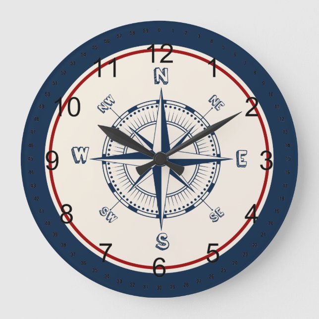 Grande Horloge Ronde Compas nautique (Recto)