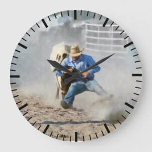 Grande Horloge Ronde Compétition Western de lutte de taureau de rodéo