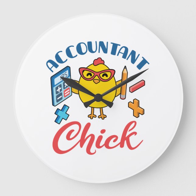 Grande Horloge Ronde Comptable Chick Accounting CPA Graduation Women (Recto)