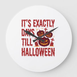 Grande Horloge Ronde Compteur de Halloween Citrouilles Cimetière Horreu