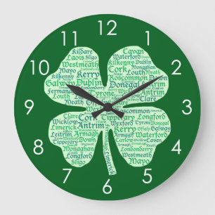 Grande Horloge Ronde Comtés d'amusement de shamrock de l'Irlande