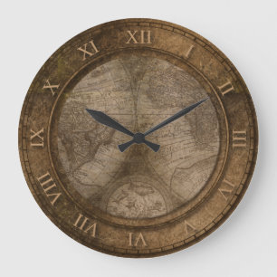 Grande Horloge Ronde Conception de carte vintage ancienne
