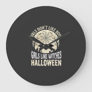 Grande Horloge Ronde Conception de chauve-souris d'Halloween pour fille