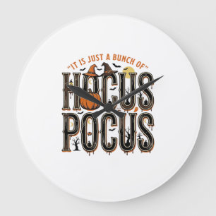 Grande Horloge Ronde Conception de chemise de citrouille Halloween Hocu