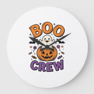 Grande Horloge Ronde Conception de chemise Halloween Citrouille Fantôme