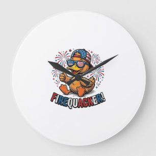 Grande Horloge Ronde Conception de chemise vintage canard patriotique F
