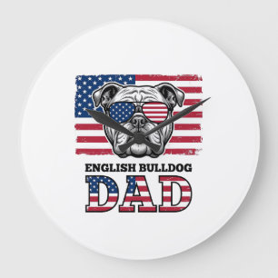 Grande Horloge Ronde Conception de chemise vintage patriotique papa bou