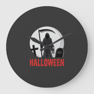Grande Horloge Ronde Conception de cimetière de la Faucheuse Halloween
