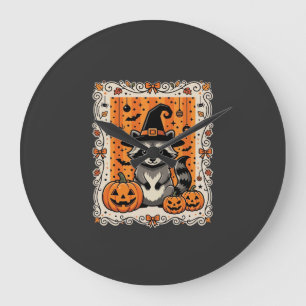 Grande Horloge Ronde Conception de citrouille d'Halloween de raton lave