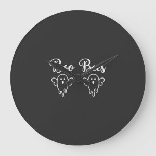 Grande Horloge Ronde Conception de fantôme d'Halloween de Boo Bees