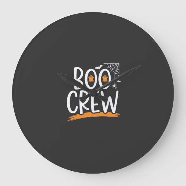 Grande Horloge Ronde Conception de fantôme Halloween Boo Crew_1 (Recto)