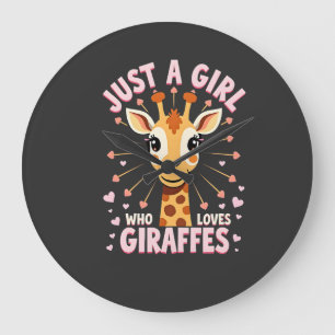 Grande Horloge Ronde Conception de girafe drôle pour femmes filles safa