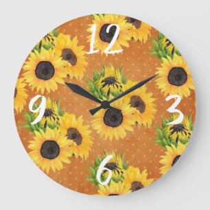 Grande Horloge Ronde Conception de jardin de tournesol
