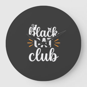 Grande Horloge Ronde Conception de la fête d'Halloween du Club Chat Noi