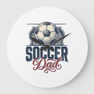 Grande Horloge Ronde Conception de maillot de papa de football vintage_