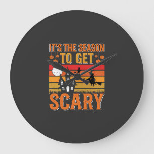 Grande Horloge Ronde Conception de Maison Hantée Sorcière Halloween Eff
