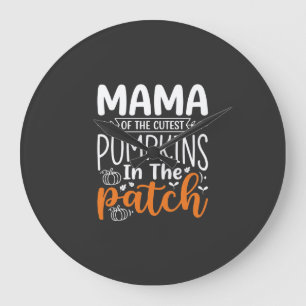 Grande Horloge Ronde Conception de patch de citrouilles maman Halloween