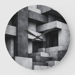 Grande Horloge Ronde Conception de penthouse brutaliste Intérieur monoc