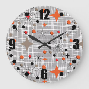 Grande Horloge Ronde Conception de Retro Atomic