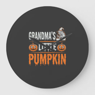 Grande Horloge Ronde Conception de sorcière d'Halloween de petit citrou