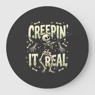 Grande Horloge Ronde Conception de squelette dansant Halloween Creepin 