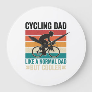 Grande Horloge Ronde Conception de T-Shirt de Papa Cycliste Vintage pou