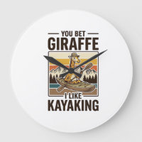 Conception de T-shirt drôle vintage de kayak giraf