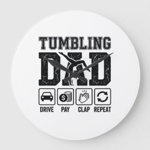 Grande Horloge Ronde Conception de T-shirt Tumbling Dad Drive Pay Clap