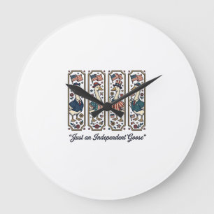 Grande Horloge Ronde Conception de T-Shirt vintage patriotique d'oie in