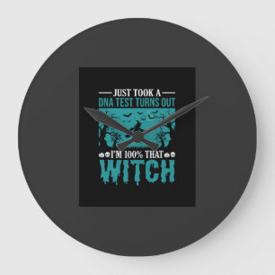 Grande Horloge Ronde Conception de test ADN de sorcière d'Halloween