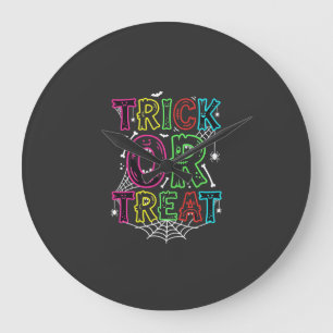 Grande Horloge Ronde Conception de toile d'araignée Halloween Trick or
