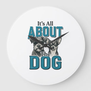 Grande Horloge Ronde Conception de vecteur de citation d'amant de chien